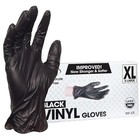 Forpro Black Vinyl Gloves  Xl  100-count  Powder-free  Latex-free  Food Safe