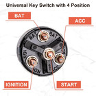 Ignition Switch With Key   4 Position Universal Key Switch  Starter Switc
