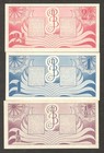 Netherlands Indies Indonesia Fullset 3 Pcs 1 2 1 21 2 Gulden P-95 96 97 1948 Unc