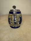 Vintage Handmade German Beer Stein With Pewter Lid