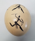 2 Large Bird Eggs Blown Out 1 Painted Ethnic Tribal Decorations 3830