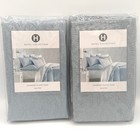 Hotel Collection Petal Standard Pillow Shams Set 2 Quilted Blue Cotton Macys Nwt