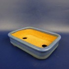 Japanese Bonsai Pot Tokoname Hattori Blue Glazed Rectangular Pot-bp069