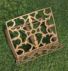 Vintage Adjustable Folding Brass Book Bible Cookbook Music Stand Display Holder