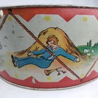 Antique Vintage Tin Litho Childs Toy Snare Drum Made In Usa Kids Playing Scene