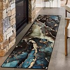 Hallway Runner Rug  Luxury Modern Abstract Marble Texture Carpet For Entryways 