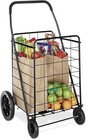 Folding Shopping Cart Basket Utility Trolley Laundry Grocery W  Wheels Large Us