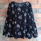 Croft   Barrow Womens The Classic Tee Top Pullover Long Sleeves Cotton Size Xl