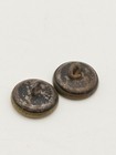 Set Of 2 Metal Victorian Pictorial Buttons Shank 0 05  Brass Fence And Flowers