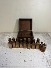 Antique E  F  Frank Homeopathic Veterinary Wooden Medicine Box Bottles Dividers