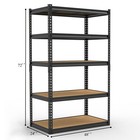 5-tier Modular Shelving Unit With Mdf - Adjustable  Heavy Duty  24   Wide  Black