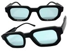 Men Classy Elegant Vintage Retro Hardcore Biker Sunglasses Black Frame Blue Lens