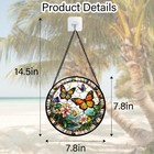 Stained Glass Window Hanging  Butterflies Flying In The Sky Suncatcher For Do   
