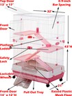 43 h 4-tiers Rabbit Cage Indoor Small Animal Hutch Ferret House Habitat Wheels 