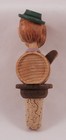 Vintage Wood Bottle Cork Stopper Mechanical Couple Kissing On Beer Barrel