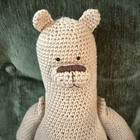 Crocheted Stuffed Teddy Bear Handmade 15 Inches Tan Beige Stuffed Animal Toy