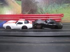 New Tyco Ho Slotcar  Lot Of 4 Vette s  2 White Pearl Metal Flake 1 Black  1 Blue
