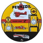 Vintage Pennzoil Sound Your Z Porcelain Sign Gas Oil Pump Plate