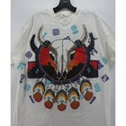 Vintage Native American Shirt Men Xl White Buffalo Skull Sitting Bull 90s  