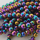 Iridescent Rainbow Hematite Beads Colorful Natural Smooth Round 6mm 8mm 10mm