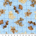 Tossed Teddy Bears On Blue Fabric By Fabric Traditions  Bthy  Cuddle Bears