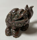 Vintage China Chinese Solid Heavy Bronze Foo Fu Dog Guardian Lion Statue Small