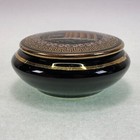 24k Gold Ceramic Black Trinket Dish Temple Of Zeus Hand Made In Greece