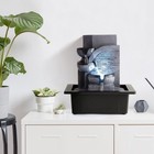 Wichemi Tabletop Water Fountain With Led Lights Indoor Waterfall Fountains Relax