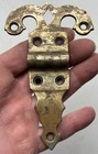 Vintage Antique Ornate Cast Brass Oak Ice Box Door Hinge