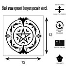 Decorative Floral Pentagram Star W Moons Reusable Stencil Wiccan  Pentacle
