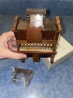 Miniature Dollhouse Wood Pump Organ   Bench Music Box Plays Love Story Box New