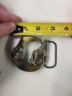 Vintage Wolf Howling Native American Indian  Moon Belt Buckle