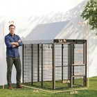 Pawhut Expandable Large Dog Kennel Outdoor With Roof  3 Doors  6  X 4  X 6 