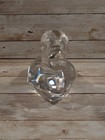 Vintage Orrefors Sweden Crystal Duck Paperweight Signed Mid Century Scandinavian