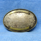 Western Southwestern Desert Floral Trophy Belt Buckle Ribbons Cowboy Vtg  cpa822