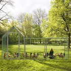 Walk-in Metal Chicken Coop Poultry Cage Pet House W chicken Run Cover 10x3 3x5ft