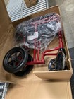 Medline Transport Wheelchair Aluminum Red Folding W Brakes Lightweight