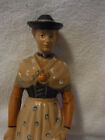 Woman With Basket Black Forest Wood Hand Carved Painted Vintage German  d
