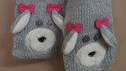 Girls  Accessories Children s Place Grey Knit Scarf   Mitten Set Puppy Design