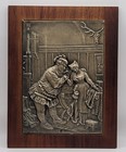 19th Century Antique Bronze Sculpted Plaque Scene In Shakespeare s Play 8 25   6 