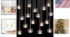 Charming 3 15   Glass Tealight Holders With Adjustable Crystal Garlands - 12 Pcs