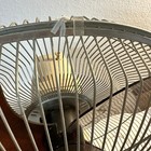 Vintage Lasko 16  Oscillating 3 Speed Fan  clear Brown Blades   Amber