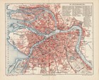 Lot 3 Antique Maps Russia Moscow St  Petersburg  Late 1890s
