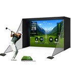 Golf Simulator Enclosure Nets 10    8 Ft Indoor Golf Cage With Aluminum Frame