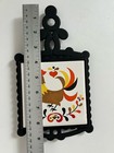 Holt Howard Cast Iron Ceramic Tile Rooster Trivet Wall Decor Vintage