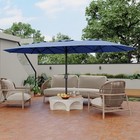 15ft Patio Umbrella With Umbrella Base Double-sided Large Market Umbrella