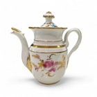 Vintage Hand Painted Porcelain Child s Toy Tea Set 10 Pcs Floral Motif Gold Trim