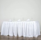 21ft White Pleated 100  Polyester Linen Table Skirt Wedding Party Catering 