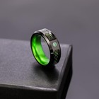 8mm Celtic Dragon Tungsten Men Rings Carbon Fiber Wedding Band Green