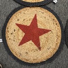 Stars   Stripes Placements Americana Patriotic Red Star Jute Round Set Of 4